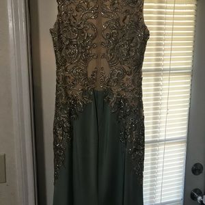 Mint gold  long dress.